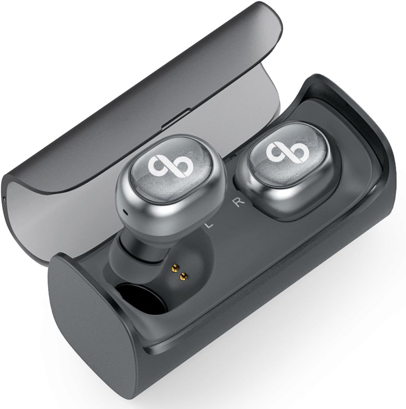 CrossBeats Soul TWS Mini True Wireless Bluetooth Earphones in-Ear Earbuds with Mic and Charging Case/Premium HD Sound, Sports Secure Fit - One Click Pair SweatProof IPX-4 Rated
