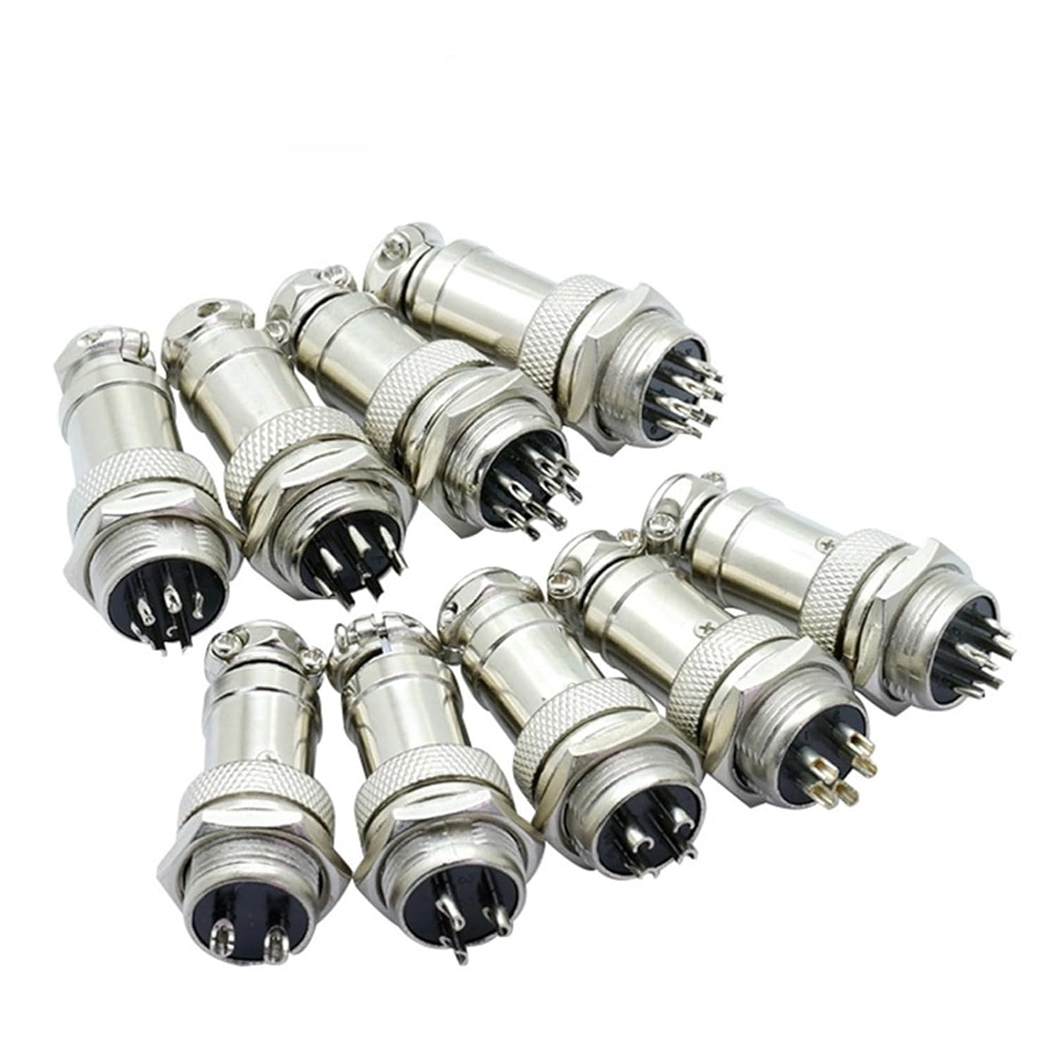10Sets/lot GX16 2/3/4/5/6/7/8/9 Pin Male & Female 16mm L70-78 Circular Aviation Socket Plug Wire Panel XLR Connector(10 Pin)
