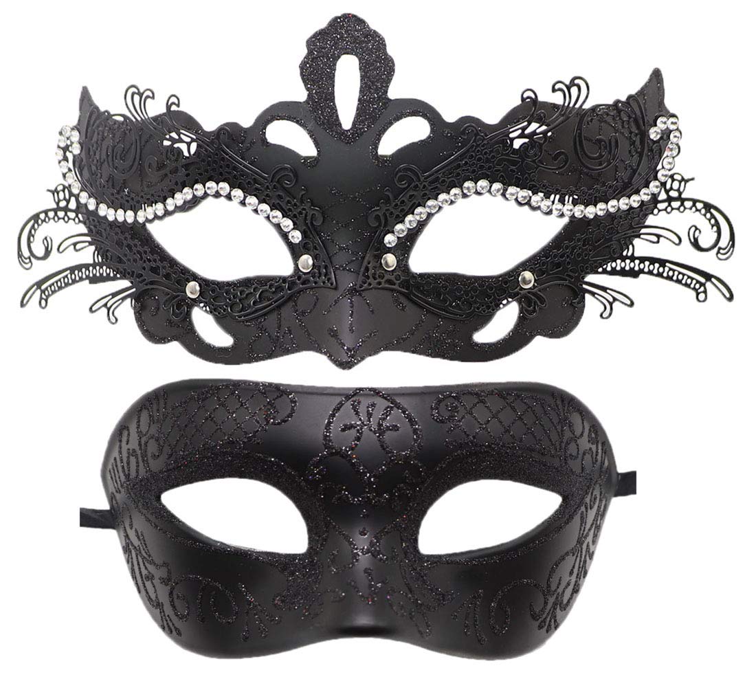 Coolwife Unisex Couples Masquerade Masks Couples Masquerade Masks