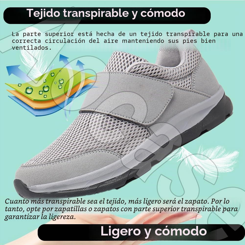 Zapatos ortopédicos para Caminar Zapatos Diabéticos para Hombre Zapatos Anchos Especiales para Pies Hinchados Cómodas Zapatillas Ajustables para Aliviar el Dolor de Pies,Negro,42/260mm