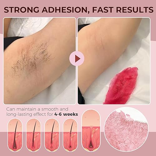 Miniatura 4 de Cuentas de depilación de cera dura, depilación sin dolor para pieles sensibles, granos de cera de cuerpo completo con 20 varillas para mujeres y