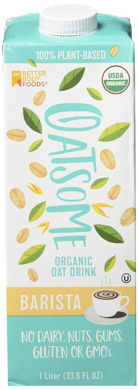 BetterBody Foods Oatsome Barista Organic Oat Drink Creamer 1-Liter Carton (6 Count)