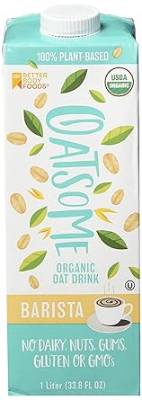 BetterBody Foods Oatsome Barista Organic Oat Drink Creamer 1-Liter Carton 6 Count