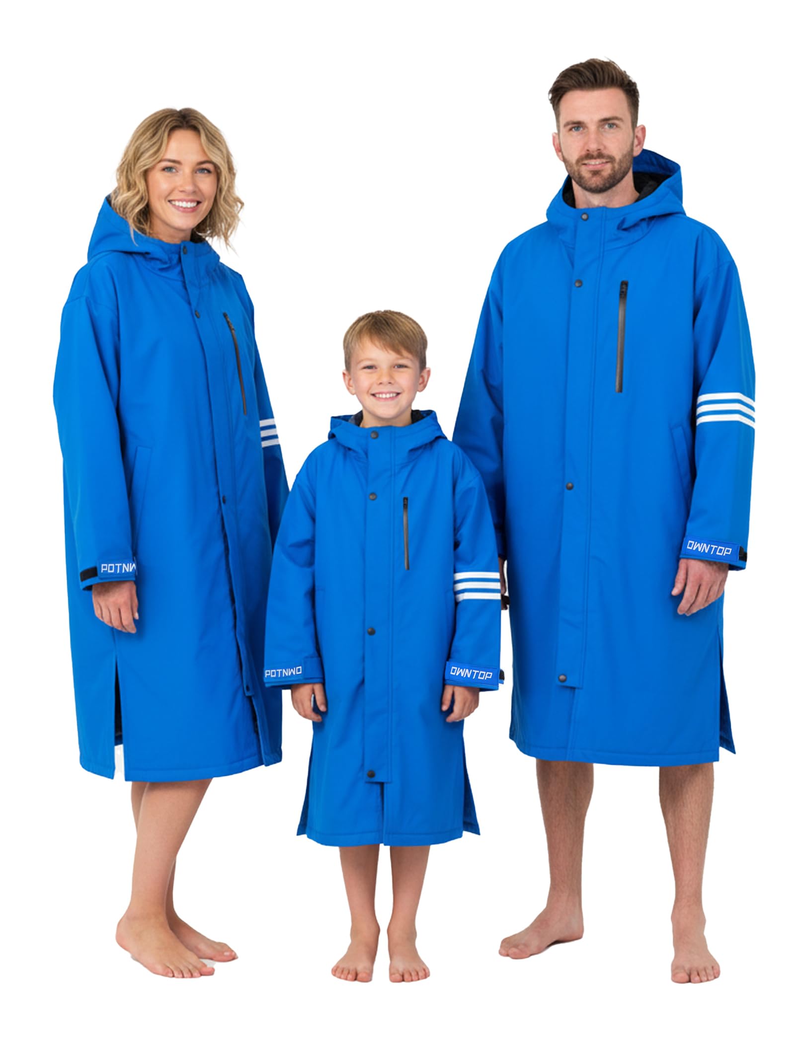 Owntop Accappatoio Impermeabile E Antivento - Asciugatura Rapida, Fodera In Spugna, Con Cappuccio - Unisex Adulti E Bambini - Per Spiaggia, Nuoto, Surf - 2