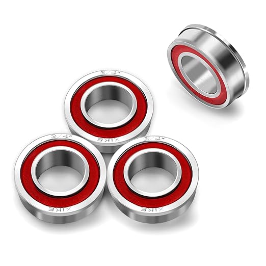 XiKe 4 Pcs Flanged Ball Bearings ID 3/4" x OD 1-3/8", Applicable for Lawn Mower, Wheelbarrows, Windwill, Wagon, Carts & Hand Trucks Wheel Replacement