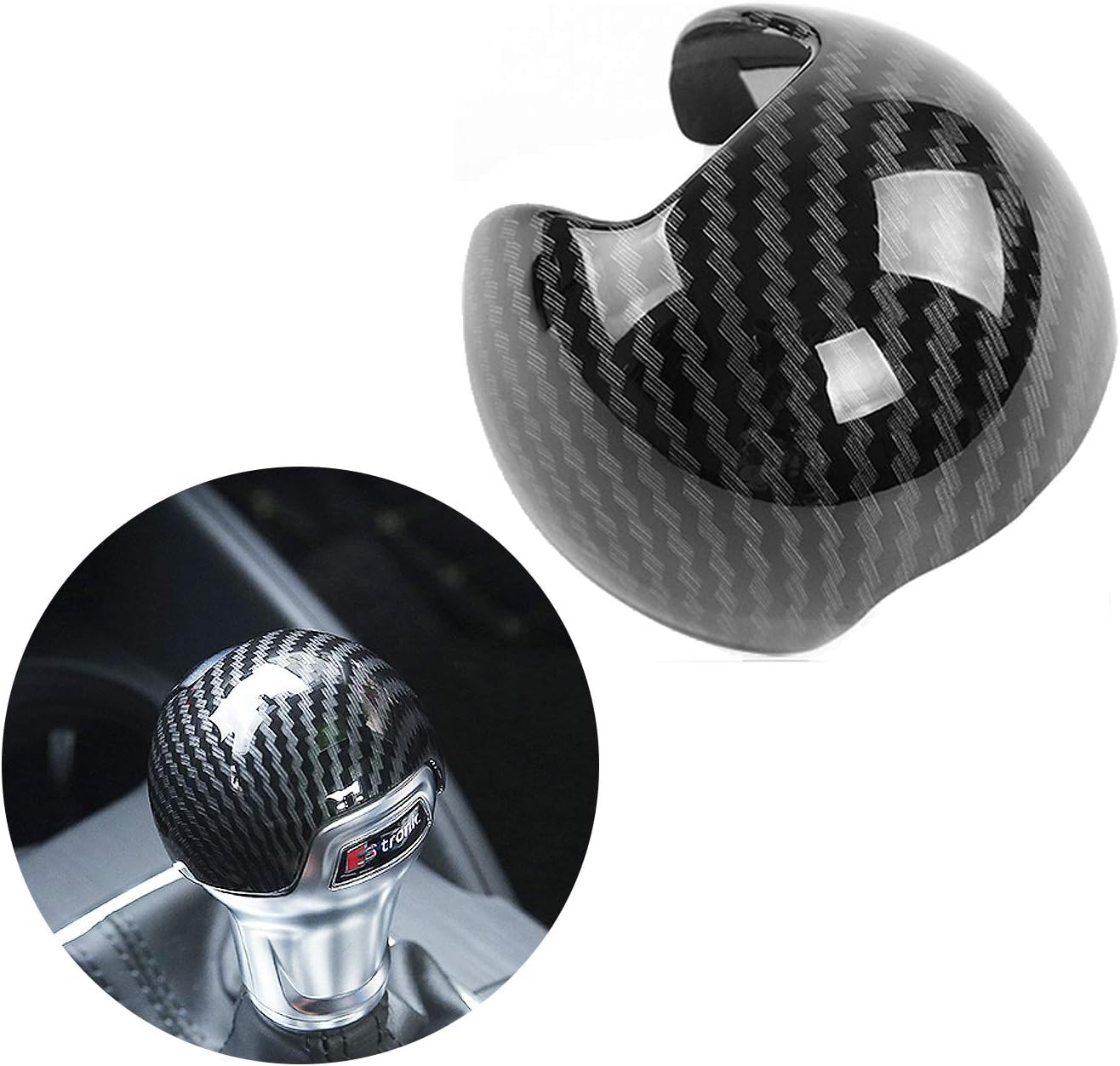 JIECHEN Sport Style Carbon Fiber Print Gear Shift Knob Cover Trim for Au-di A3/S3 2013-2022 Accessories