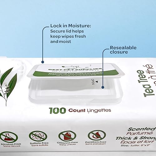 Miniatura 5 de Toallitas de aseo para perros y gatos  Hipoalergénicas y desodorantes, Árbol de té