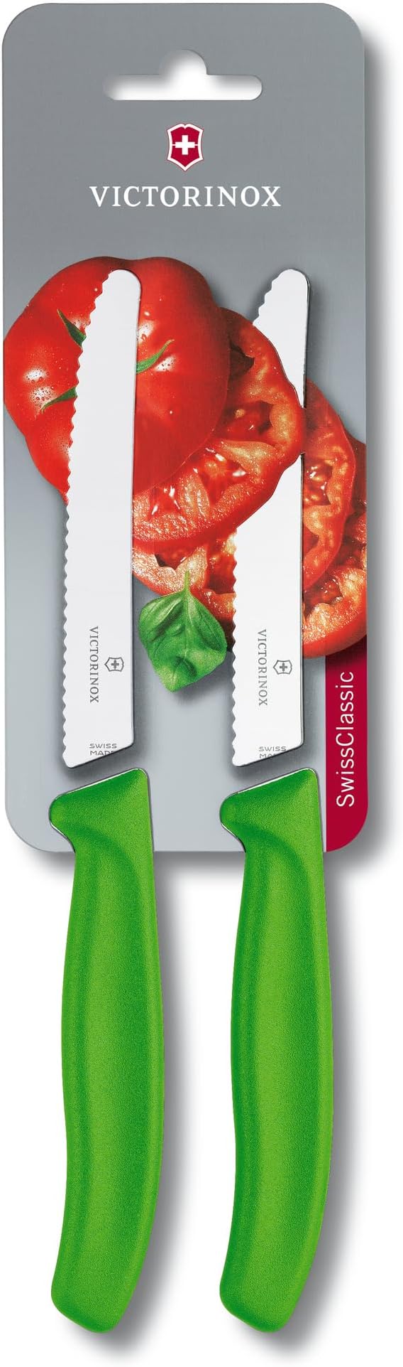 Victorinox Swiss Classic Paring Knife Set - Includes Exceptional Paring Knife & Utility Knife - Kitchen Knives for Home Essentials - Green Handles, 2-Piece Set