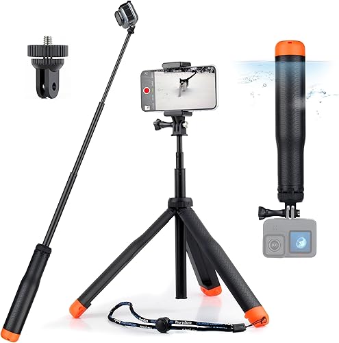 Trípode de agarre flotante telescópico impermeable para GoPro Hero 10, 9, 8, 7, 6, 5, 4, 3, 2, fusion, Max, OSMO y la mayoría de las cámaras de disponible en Yaxa El Salvador