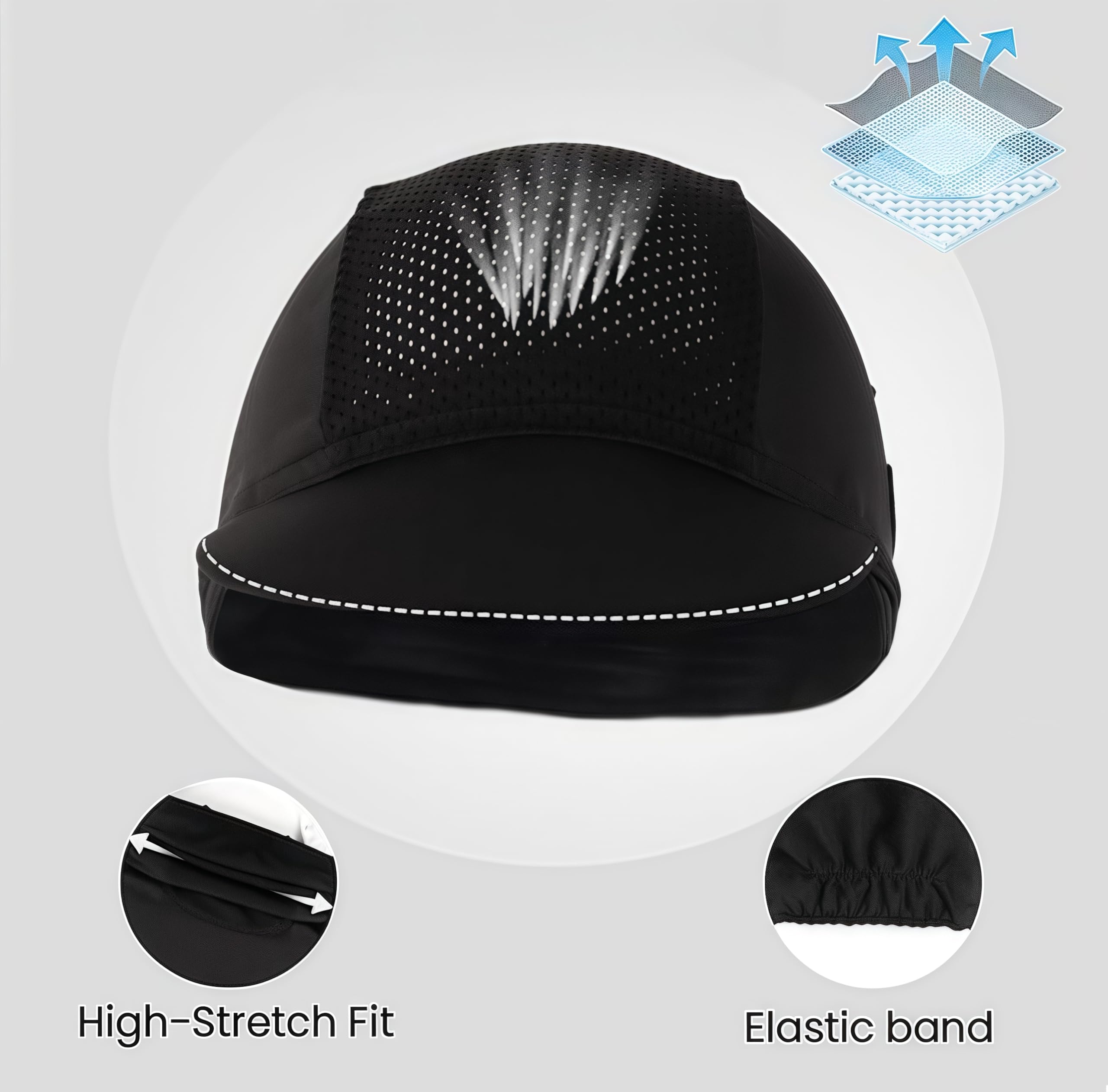 ZodiacZen Gorro de ciclismo para primavera y verano, protección UV, para deportes al aire libre, Negro , Talla única