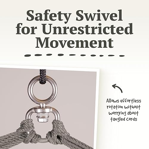 Vista 180 de LA SIESTA - Hamaca de algodón orgánico, modelo Habana Turrón