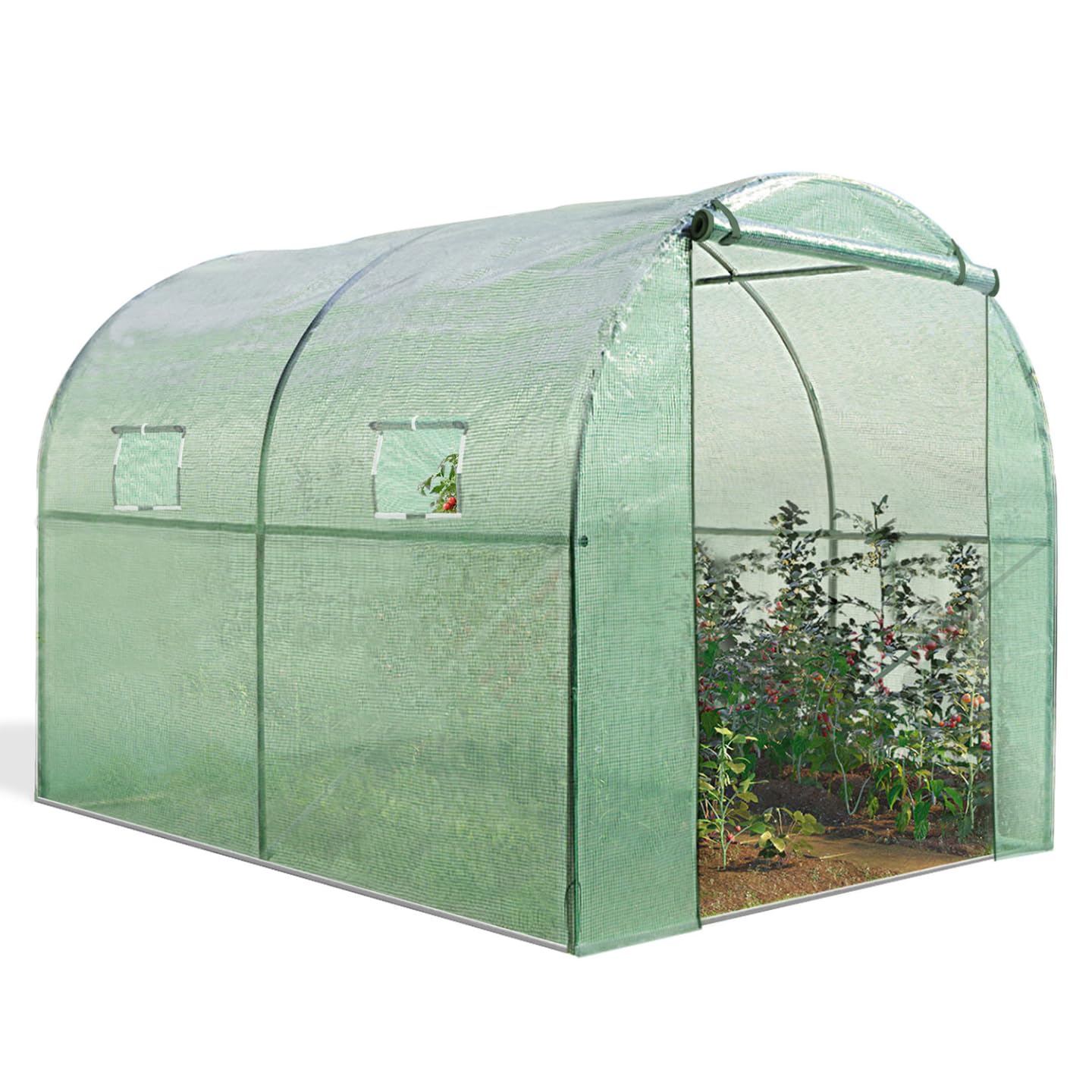 IDMarket - Serre Tunnel de Jardin 4 Saisons 6M² Verte Gamme maraîchère Roma 2x3M