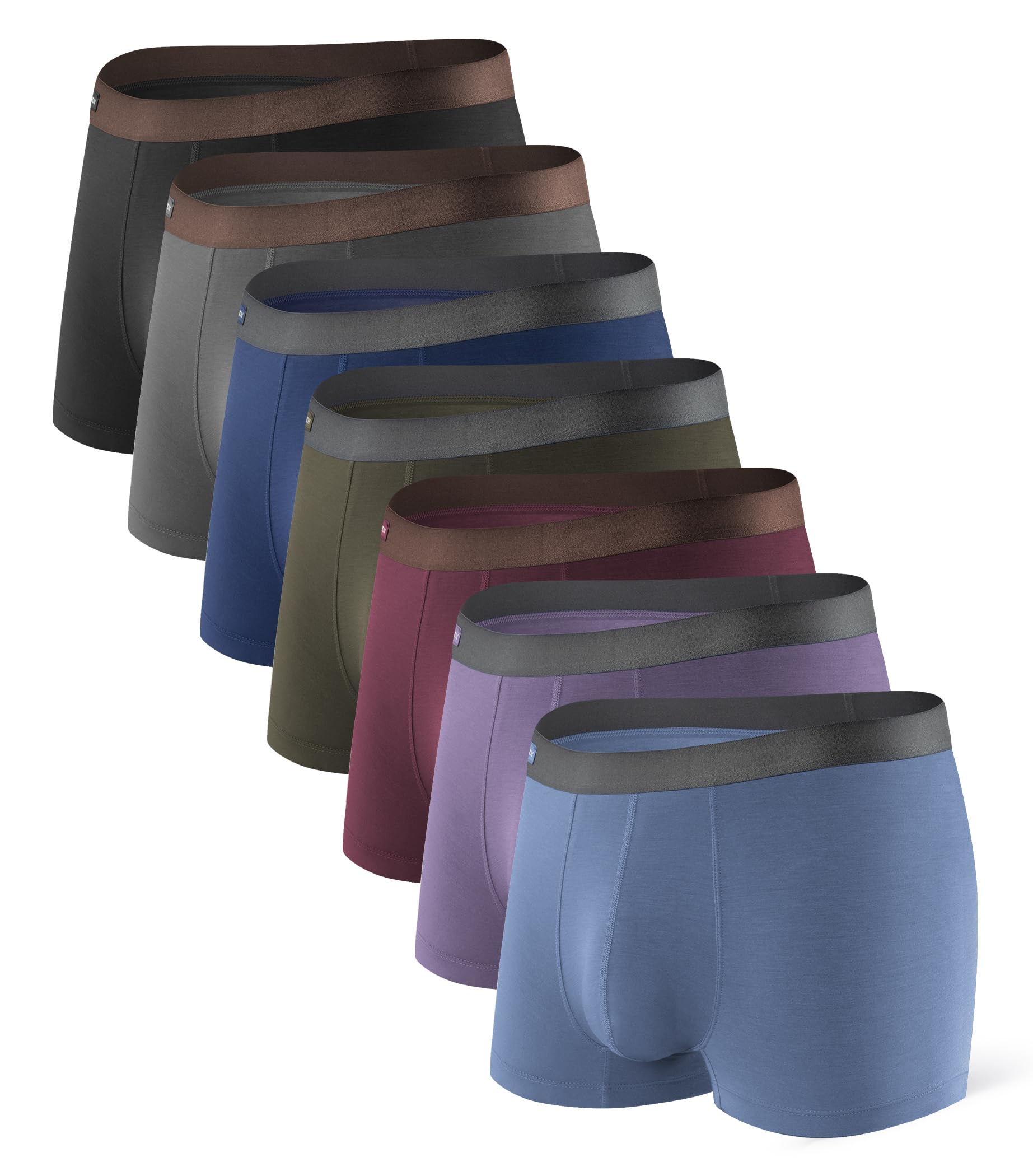 DAVID ARCHY Mens Trunks Underwear Soft Breathable Rayon Made from Bamboo Trunk No Fly Pouch