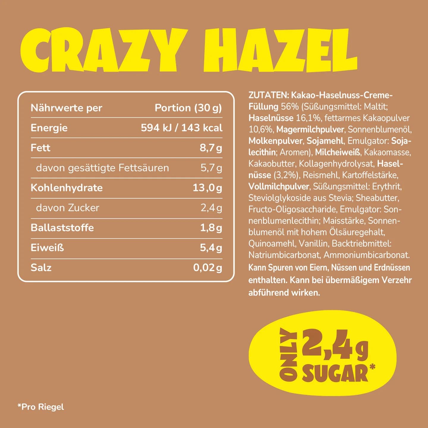 Ahead Cream-Filled Wafer Bar Mixbox 12 x 30g | Knusprige Waffel mit Cremefüllung, Schokolade ohne Zuckerzusatz | 2,4 g Zucker pro Riegel mit 3 Sorten: Crazy Hazel | White Crazy Hazel | Crazy Pistachio