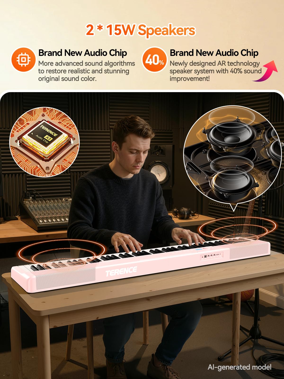 Amazon.com: TERENCE V50 Portable 88 Key Weighted Keyboard,Upgraded Amazon.com: TERENCE V50 Portable 88 Key Weighted Keyboard,Upgraded