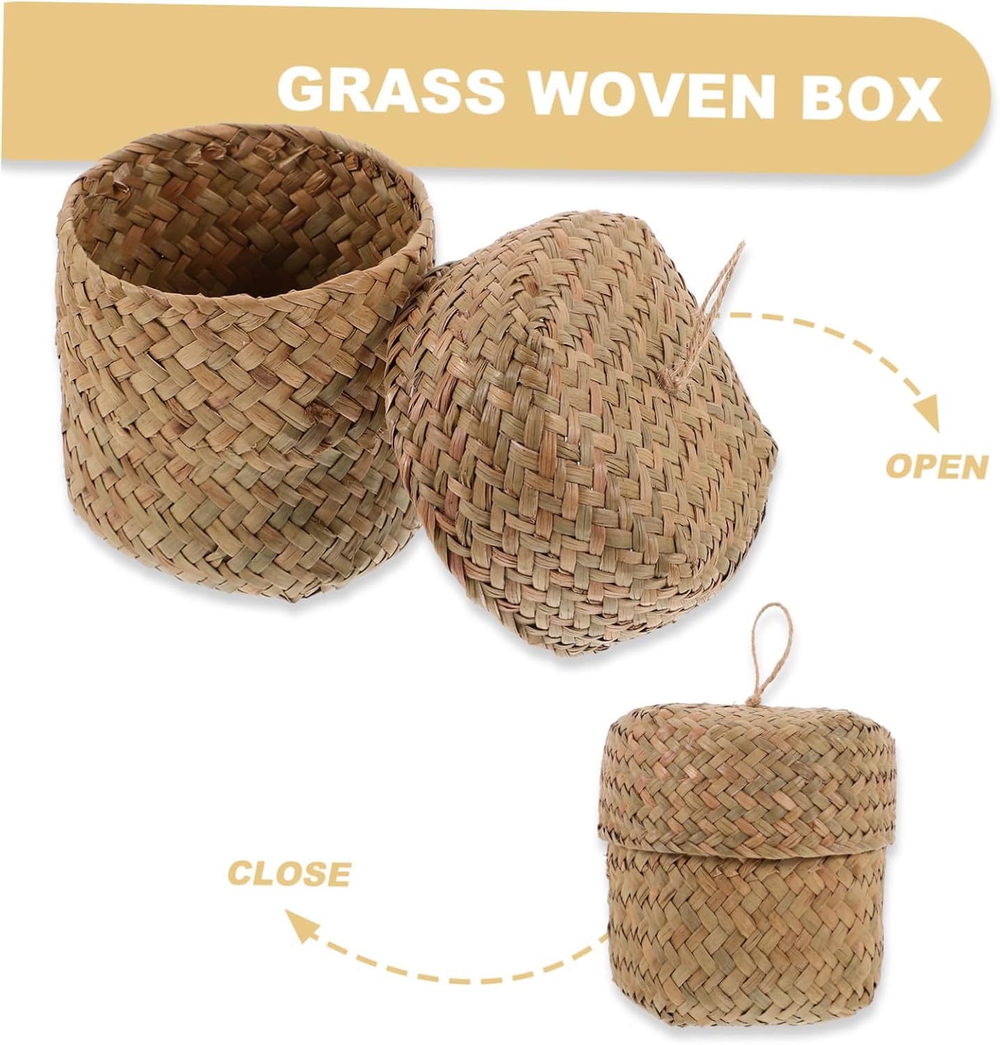 Ciieeo Seagrass Woven Basket Mini Decorative Storage Holder for Organizing Flowers Candy Versatile Natural Color Design for Home Decor Parties and Indoor Gardening image 5