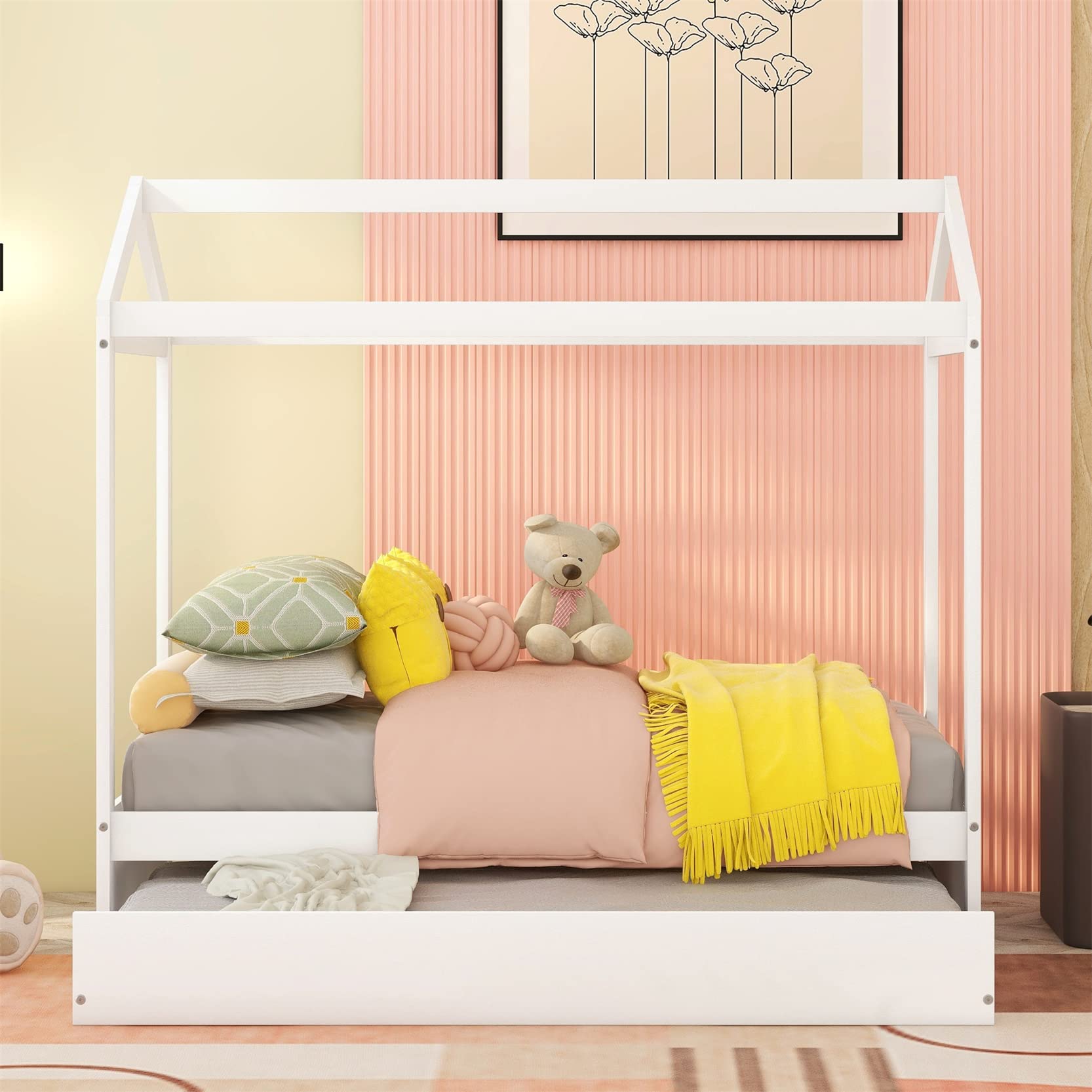 Buy Harper & Bright Designs House Bed Daybed with Trundle, Twin Size