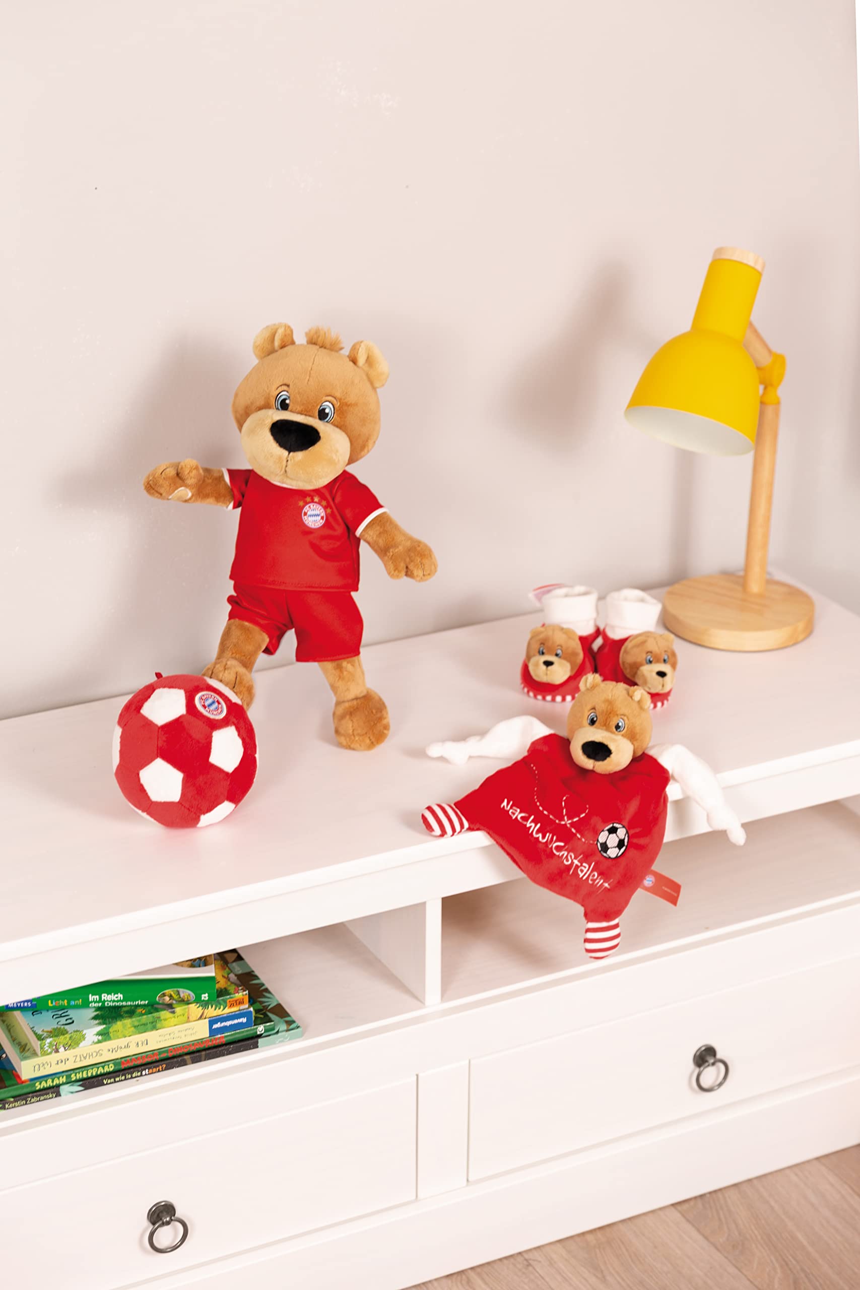 NICI Chusteczka przytulanka FC Bayern Miś Berni 25x25cm czerwona
