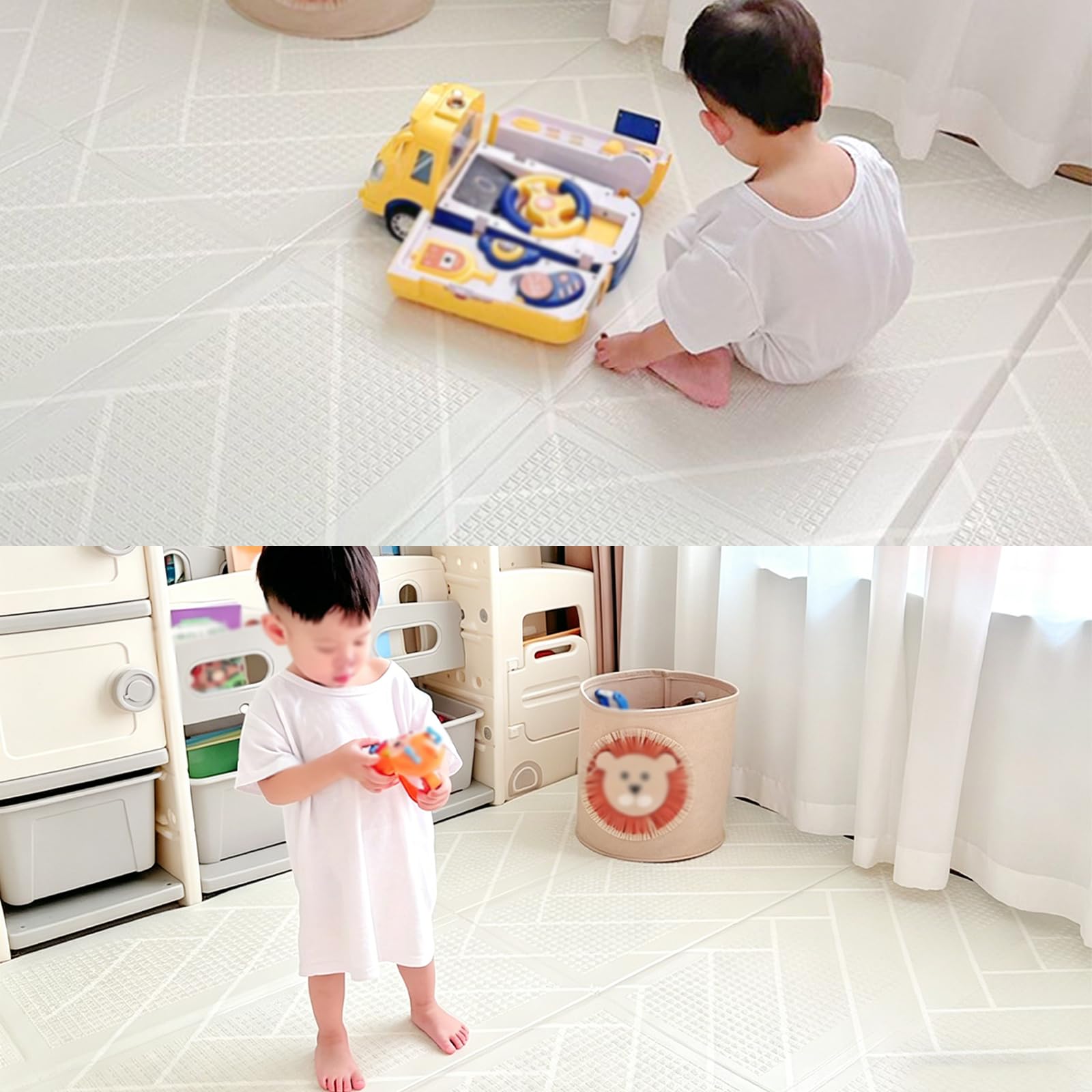 Tappeto Gioco Per Neonati,Tappetino Pieghevole Extra Large Da Pavimento,Tappeto Portatile E Impermeabile,Spesso,Reversibile Ideale Per Box,Facile Da Pulire,Neonati Bambini Piccoli(180*150*1.5cm,A)