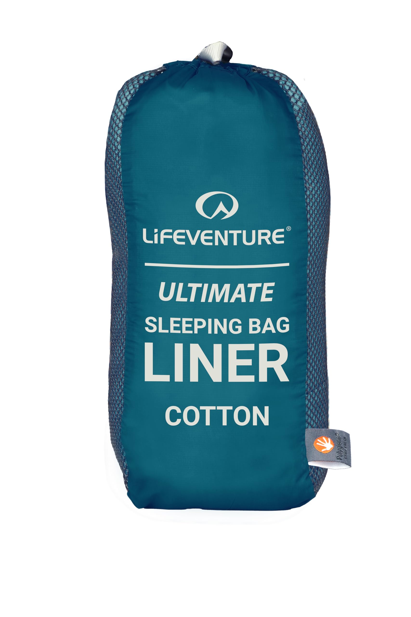 Lifeventure Sacco a pelo in 100% cotone, leggero, con federa per cuscino e controllo degli odori Polygiene per l'uso in sacchi a pelo, ostelli e capanne, 433 g, forma rettangolare