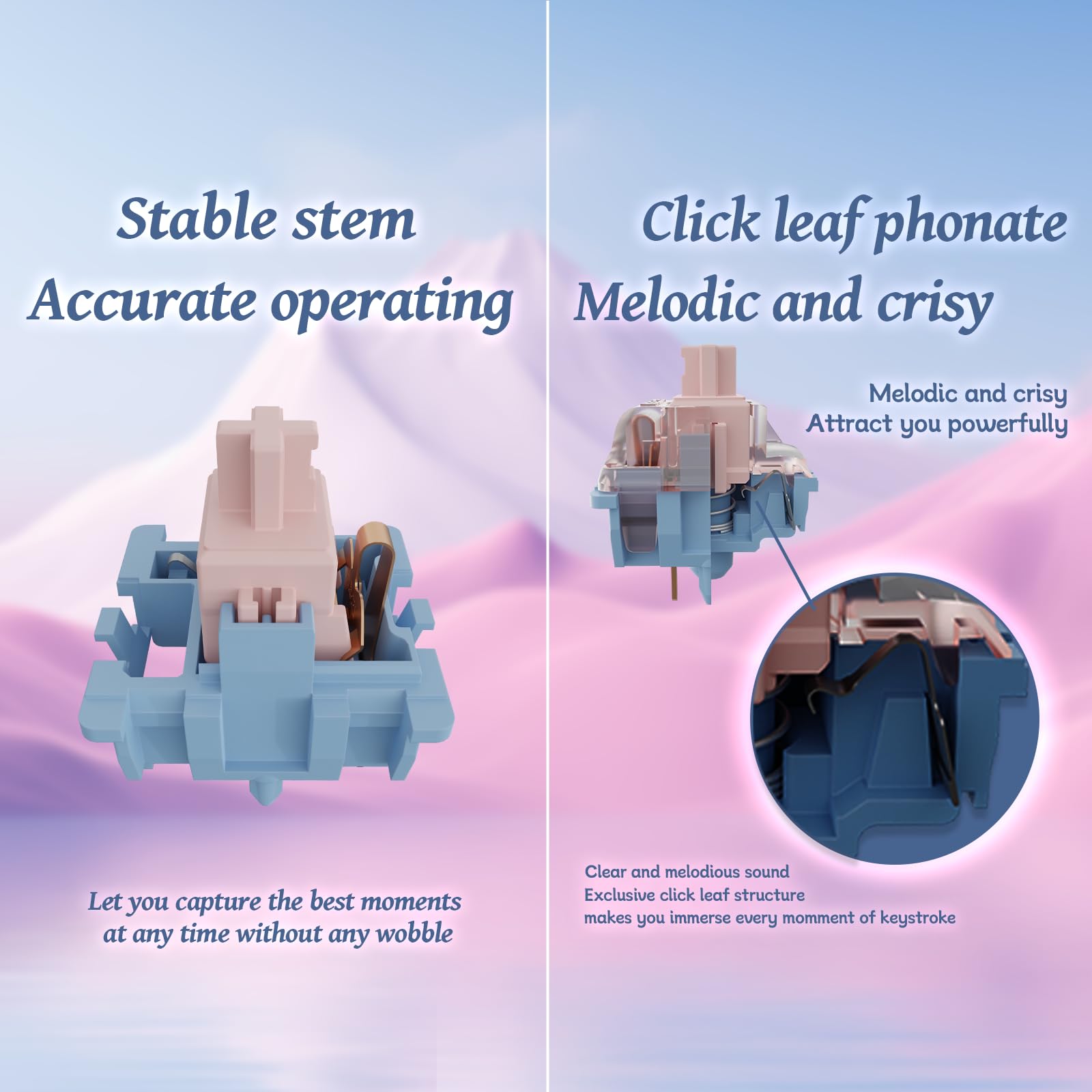 Amazon | GATERON Melodic メロディックキーボードスイッチ、Clicky