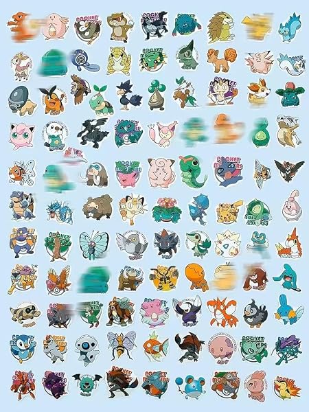 For ポケットモンスター ステッカー 100枚セット かわいい漫画ご褒美シール かわいいDIY 防水シール 素材 ギター 車 自転車 水筒 DIVステッカー、誕生日プレゼント、お正月プレゼント. - 1