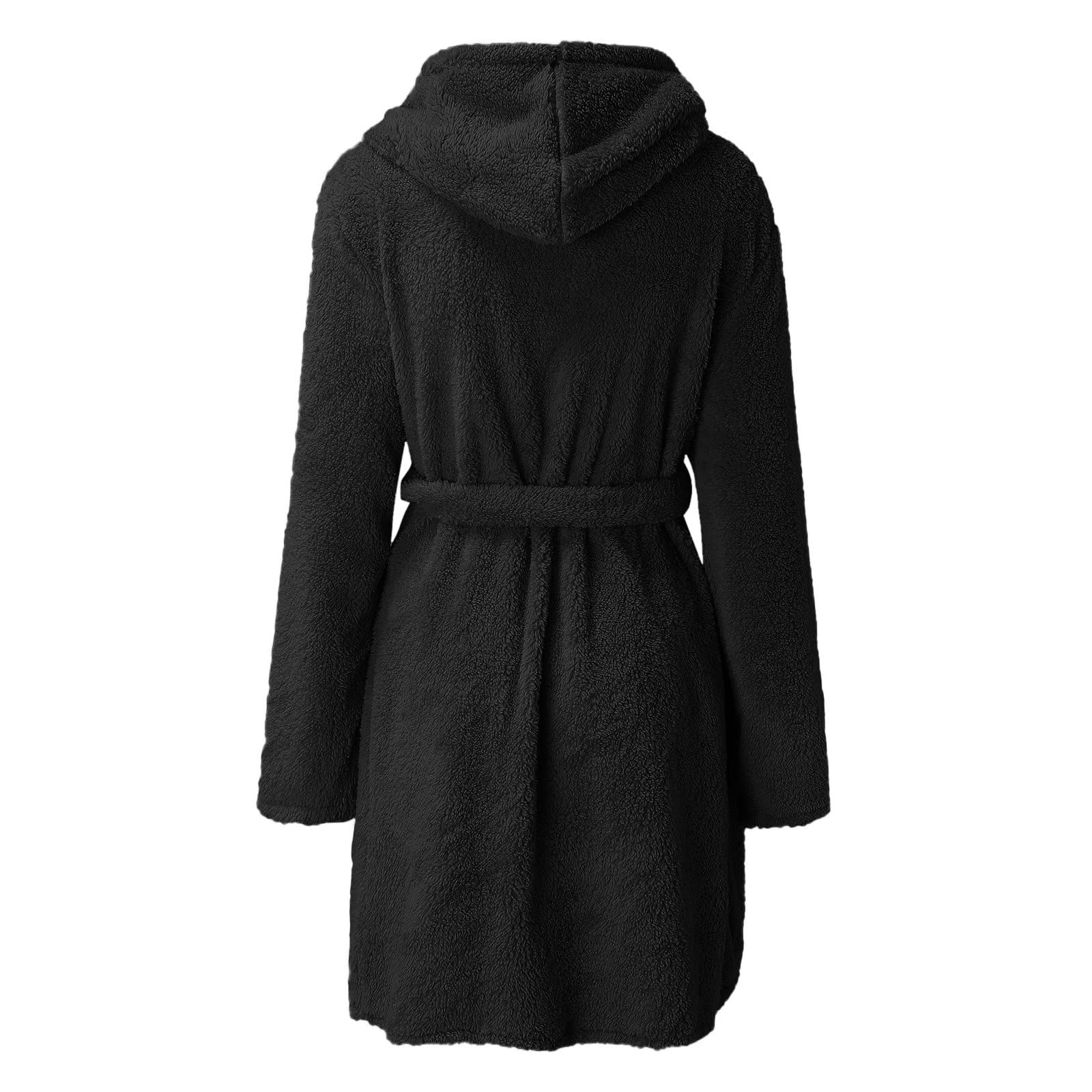 Générique Peignoir De Bain Femme avec Capuche Pyjama Leger Poches Long Robe De Chambre Doux Confort Absorbant Eponge pour Voyage, Piscine, Salle De Sport,