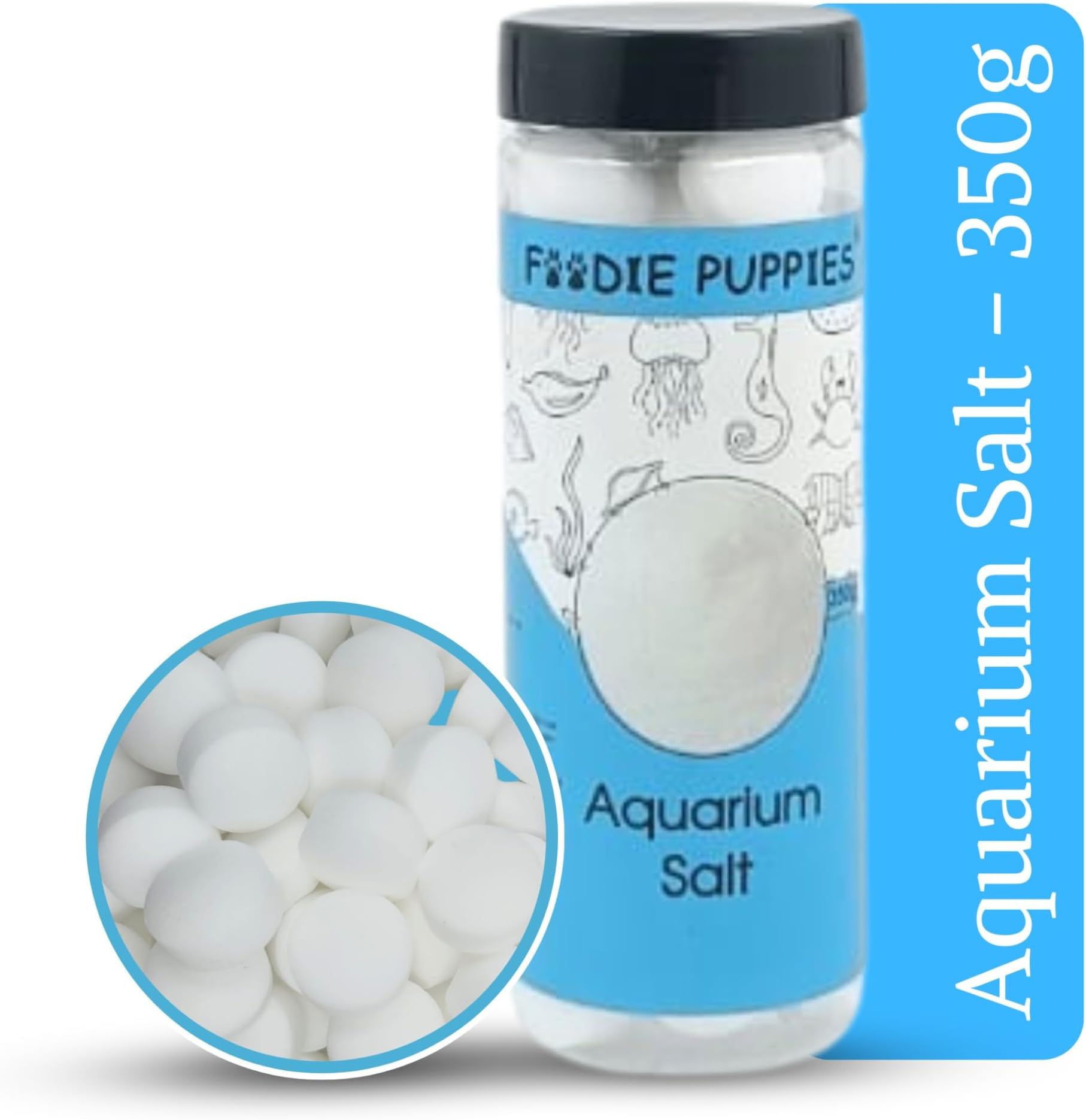 Foodie Puppies Aquatic Aquarium Salt Balls for Fish Tanks - 350gm | Ornamental Fish โ Stress Relief, Gill Function Support, Electrolyte Balance & Nitrite Detox for Koi, Goldfish & Freshwater Tanks