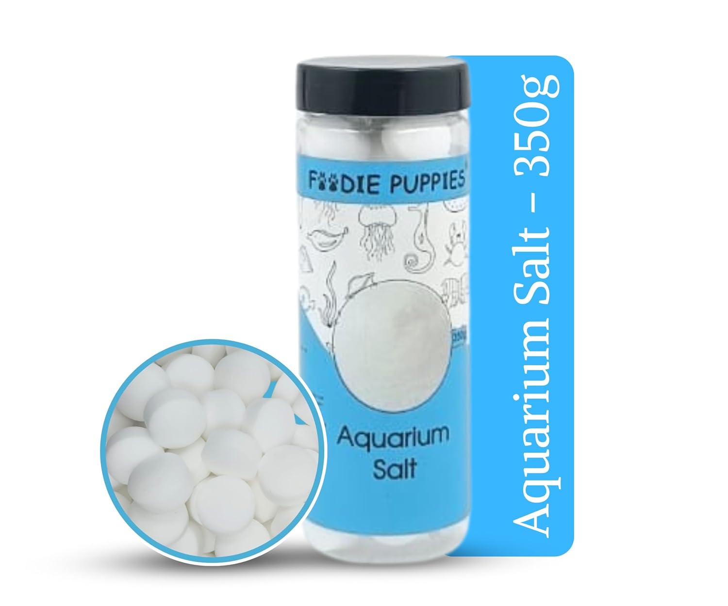 Foodie Puppies Aquatic Aquarium Salt Balls for Fish Tanks – 350gm | Ornamental Fish – Stress Relief, Gill Function Support, Electrolyte Balance & Nitrite Detox for Koi, Goldfish & Freshwater Tanks