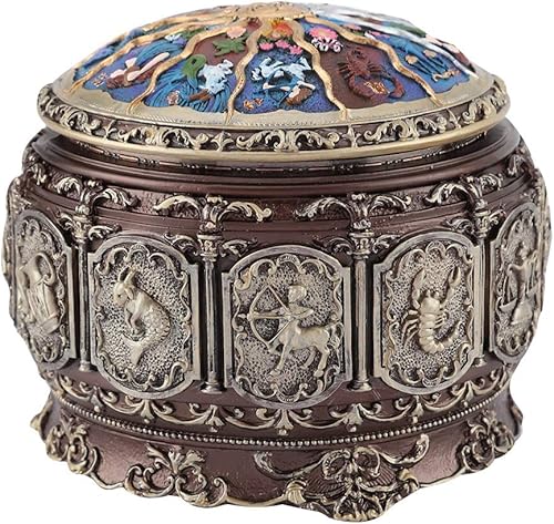 Miniatura 2 de Hidyliu Caja musical de resina, caja de música vintage con 12 constelaciones giratoria diosa parpadeante luz LED (Sagitario)