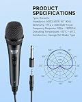 Moukey Wired Handheld Vocal Microphone, Metal XLR Dynamic Cardioid Mic with 13 ft Cable, for Singing, Stage, Party, Compatible with Karaoke Machine/PA System/Amp/Mixer, Grey