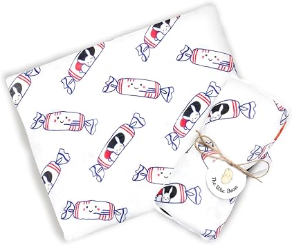 The Wee Bean Organic Cotton and Bamboo Rayon Muslin Swaddle Blankets, Set of X Bunny Candy
