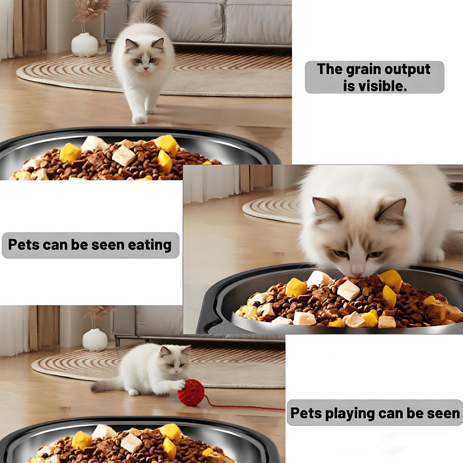 Smart Pet Feeder with 1080P Camera, Two-Way Audio, Remote Feeding, AI Motion Detection, 120° Ultra-Wide Angle, 4L Large Capacity, Automatic Food Dispenser for Dogs Cats, Compatible with 2.4G WiFi - image 7
