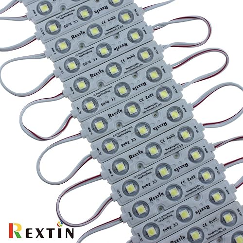 Miniatura 4 de Rextin Super brillante 200pcs 3 LED módulo blanco 5050 SMD 66-72LM cada módulo impermeable luz decorativa para letreros publicitarios con cinta