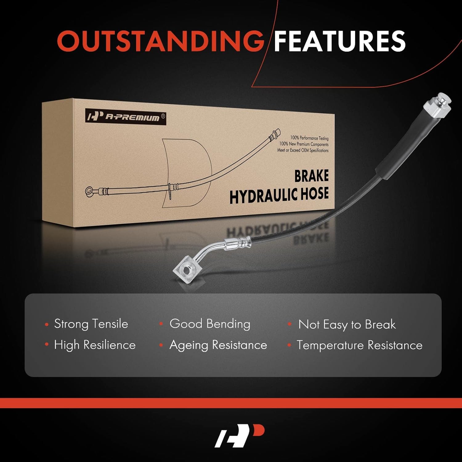 A-Premium Front Passenger Brake Hydraulic Hose Compatible with Select Ford Models - Explorer 2011-2019, Police Interceptor Utility 2013-2019 - Replace# DB5Z2078F