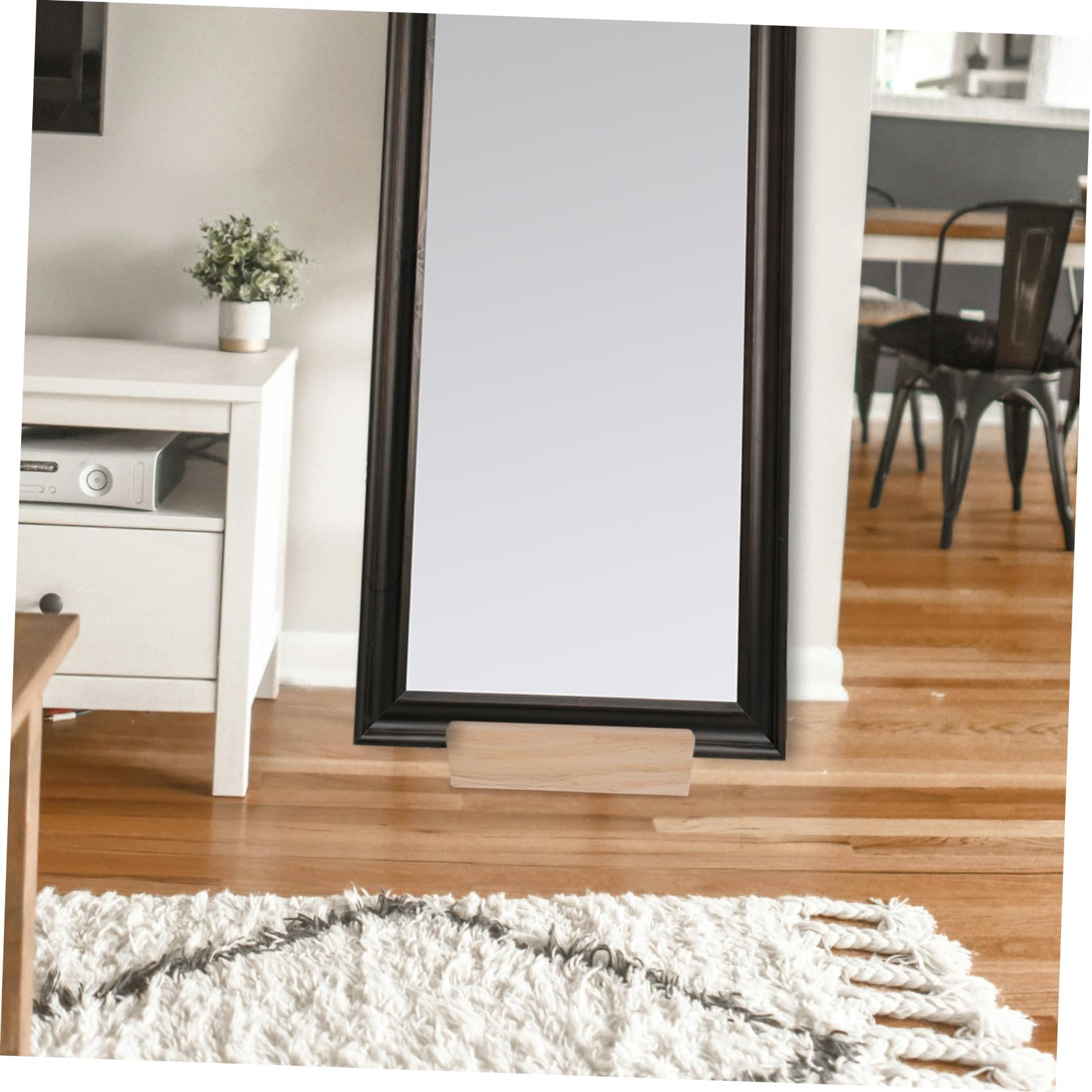 Base de Espejo de Piso y Fácil de Antideslizante para Casas y Restaurantes de Madera Soporte Simple y Elegante para Espejo de Cuerpo Completo