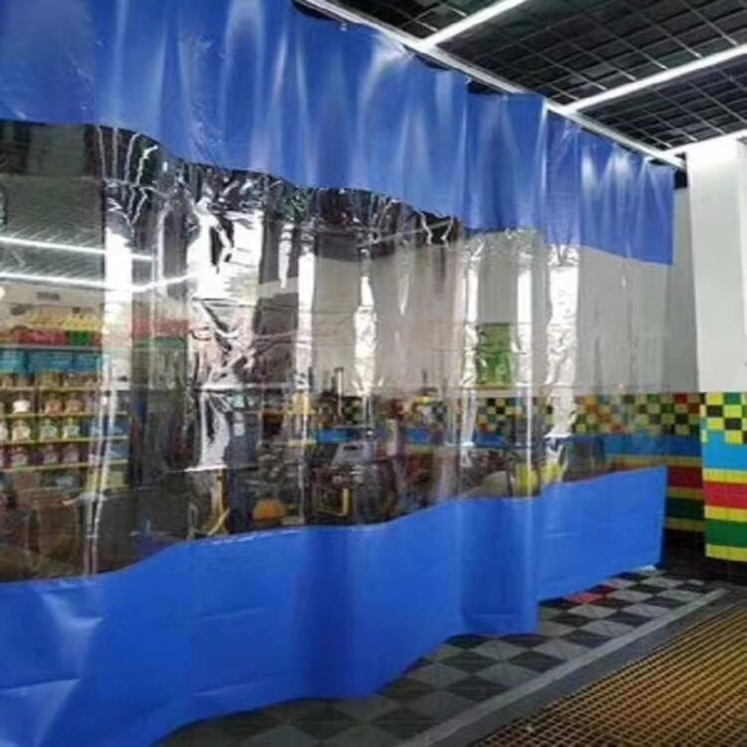 Outdoor Curtain Transparent Tarpaulin Side Panels, Porch Pergola Gazebo PVC Clear Tarp Rain Curtain, Splicing Tarpaulin with Grommets, Partition Curtains, Customizable,W×H-1×0.8m(3.3 * 2.6ft)