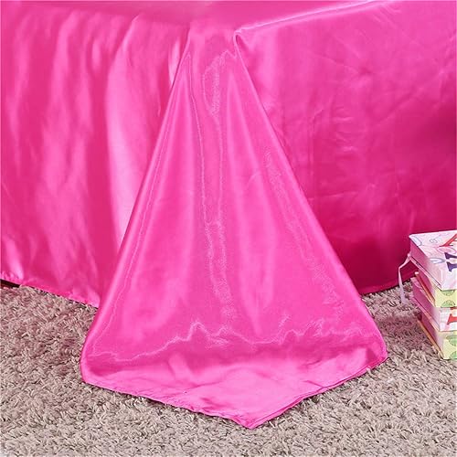 Miniatura 5 de Kanak Bedding Juego de ropa de cama de 3 piezas, juego de edredón de satén de seda suave, bordado simple de seda, color sólido, 1 funda de edredón +