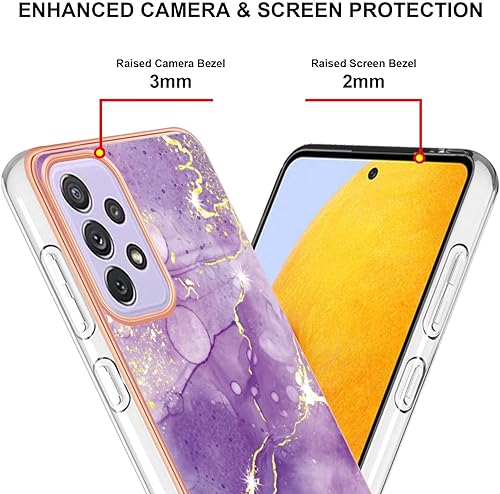 Miniatura 9 de Funda de teléfono para Samsung Galaxy A13 4G, TPU suave + patrón de mármol IMD a prueba de golpes, con lente de cámara y cubierta protectora de