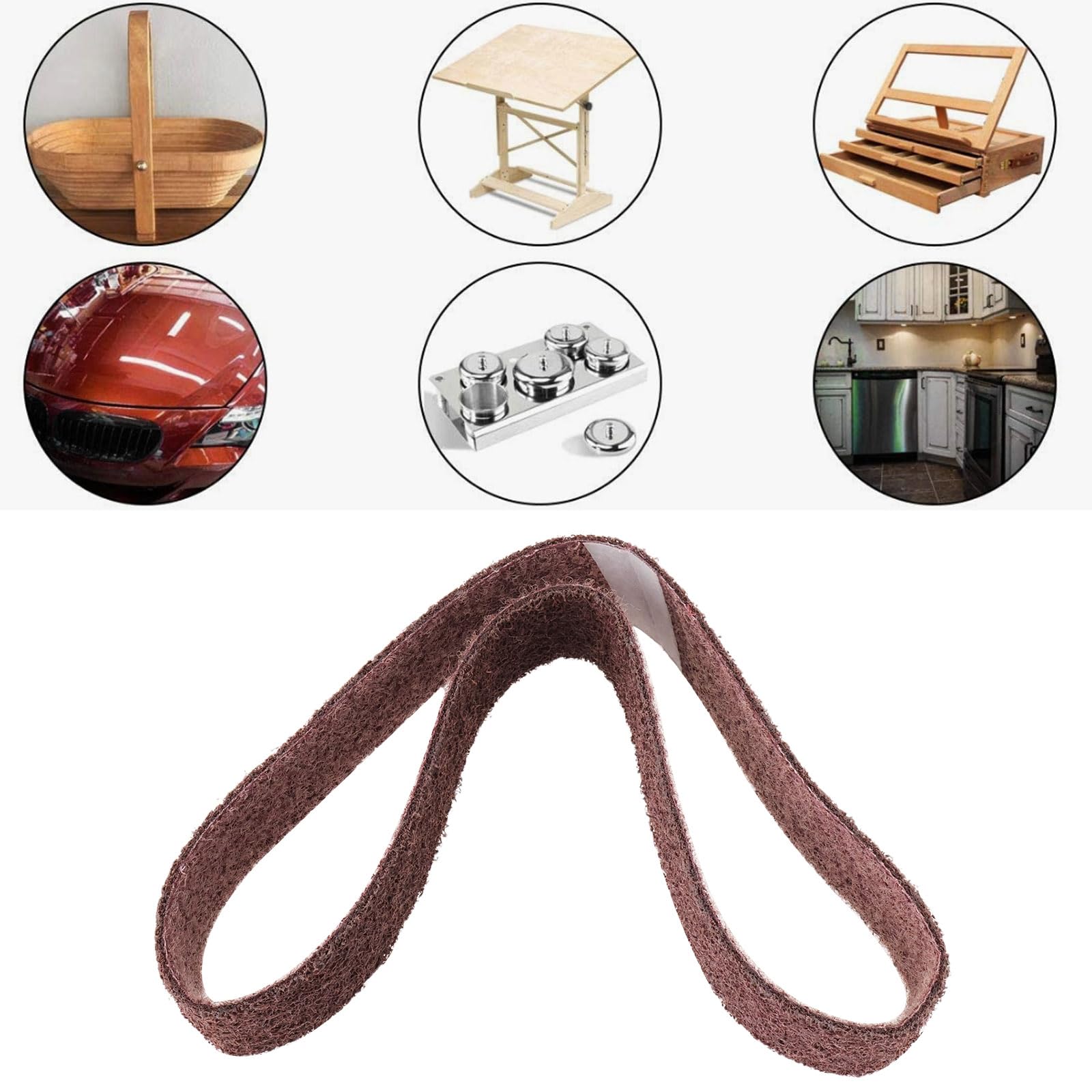The Lord of the Tools 40x760mm Nylon Sanding Belt 240 Grit Non-Woven Abrasive Belt for Metal Granding (Red) - Image 3