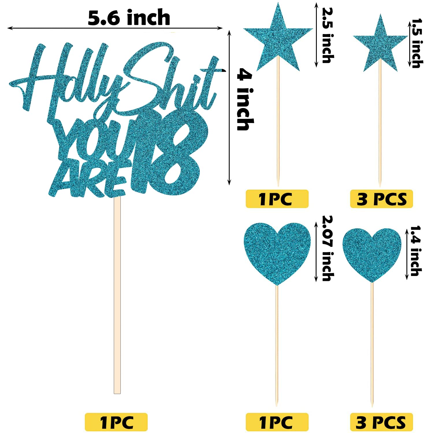 Decoracion Cumpleaños 18 Años Decoración Para Tartas Con Purpurina Negra  \, image size:1475x1500