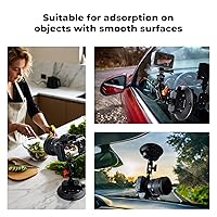 Vista 2 de K&F CONCEPT Soporte de ventosa de cámara de 4.5" con brazo mágico, roscas de estilo ARRI de 1/4" y 3/8", montaje de liberación rápida para coche