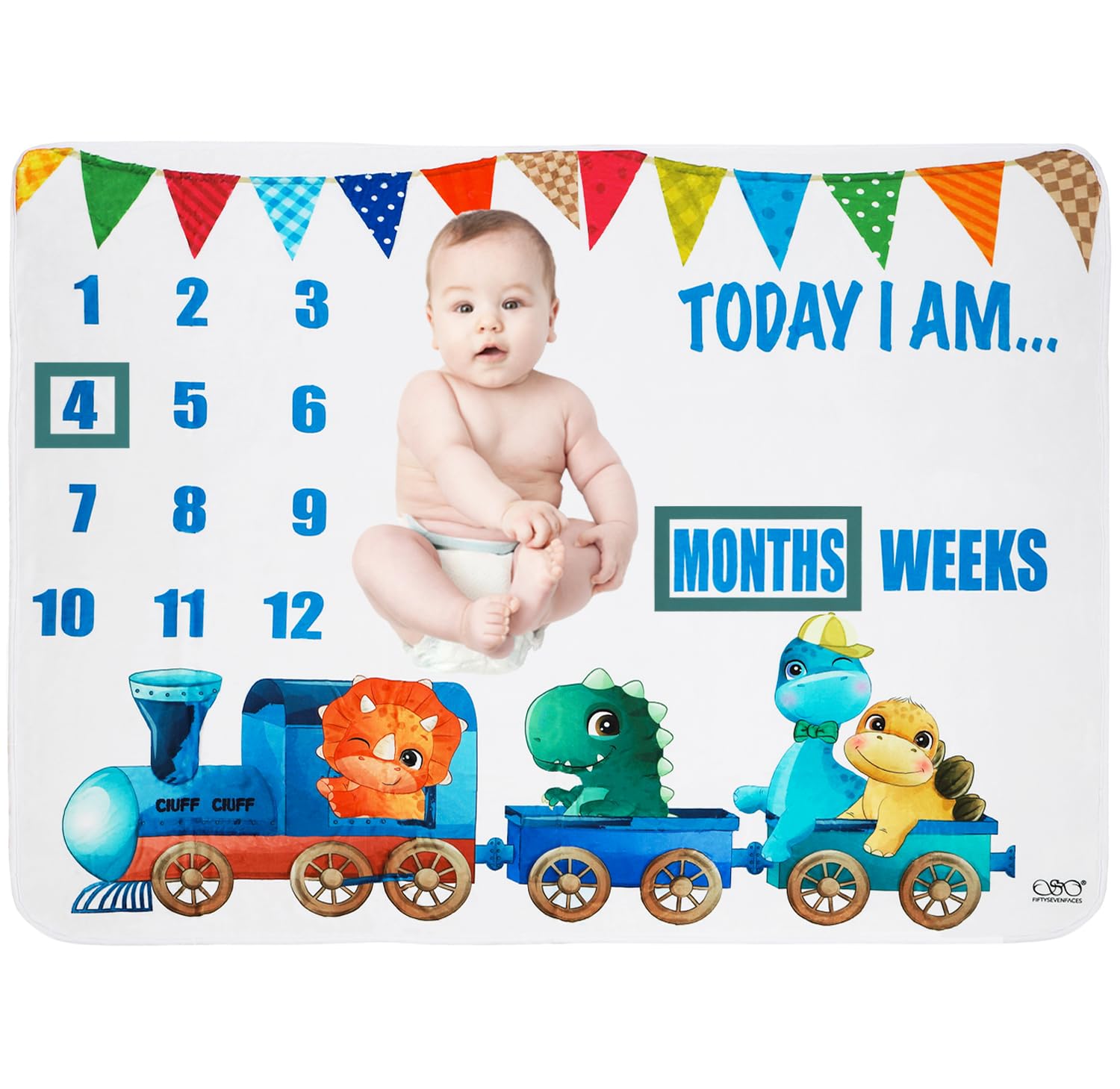 Couverture mois tapis photo complimese plaid dinosaure bébé