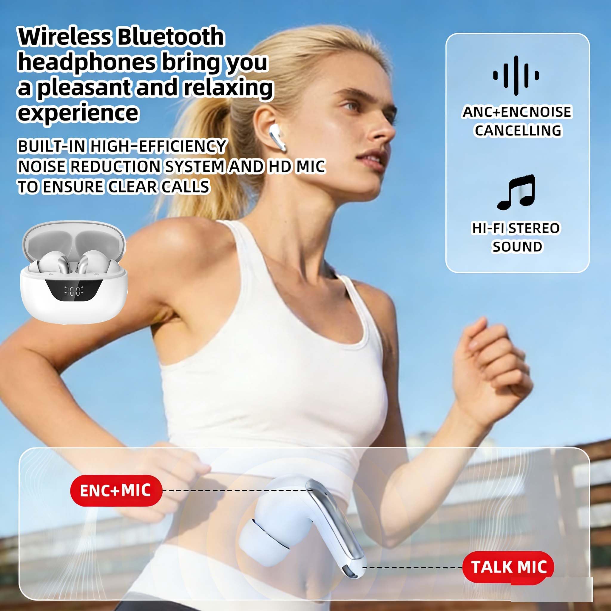 Auricolari wireless Bluetooth 5.3 (bianco)