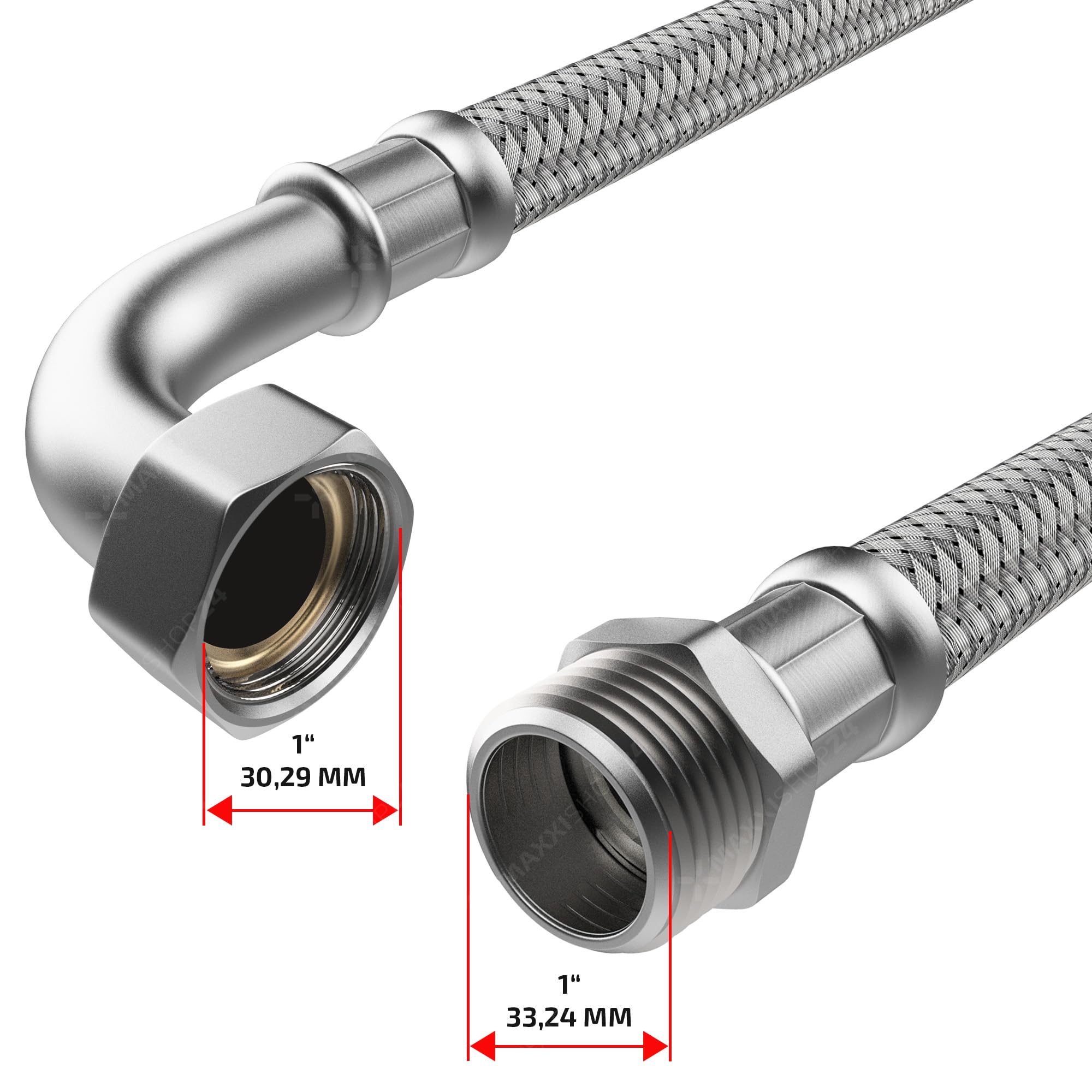 AWM Acero Inoxidable Flex Manguera 1/2, 3/4, 1 pulgadas Sani-Flex – Tubo de conexión, sanitaria Casa de agua