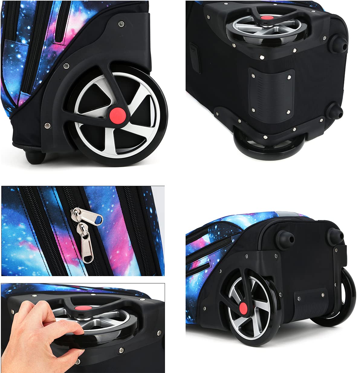 Zaino Trolley Scuola, Zaino Scuola Ragazzi Ragazza Bambini Zaini Scuola Trolley Elementare Borsa Zaino con Ruote