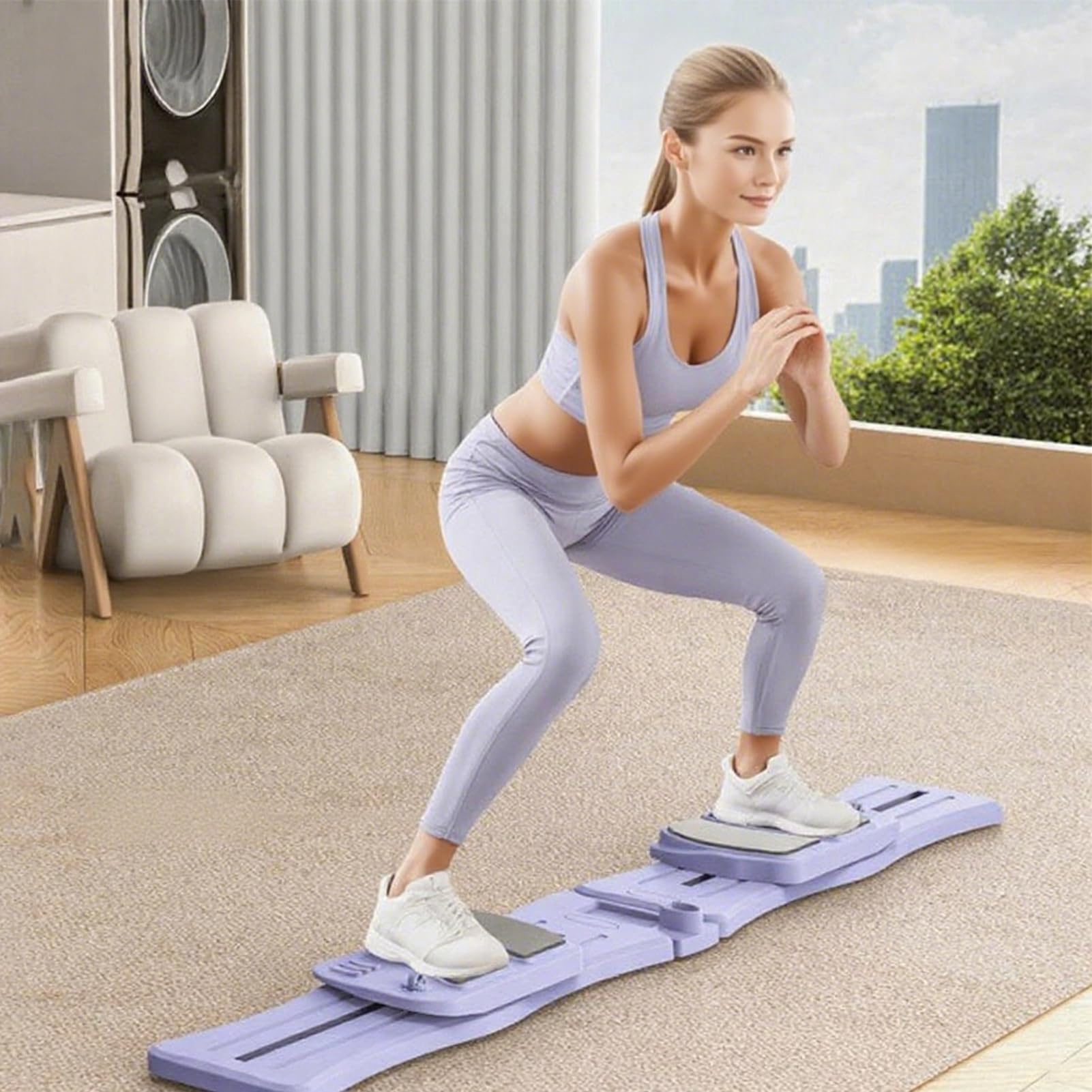 Tavola da pilates da donna, per esercizi addominali e pilates, ergonomica, resistente, portatile, accessorio per palestra domestica per allenamento fitness