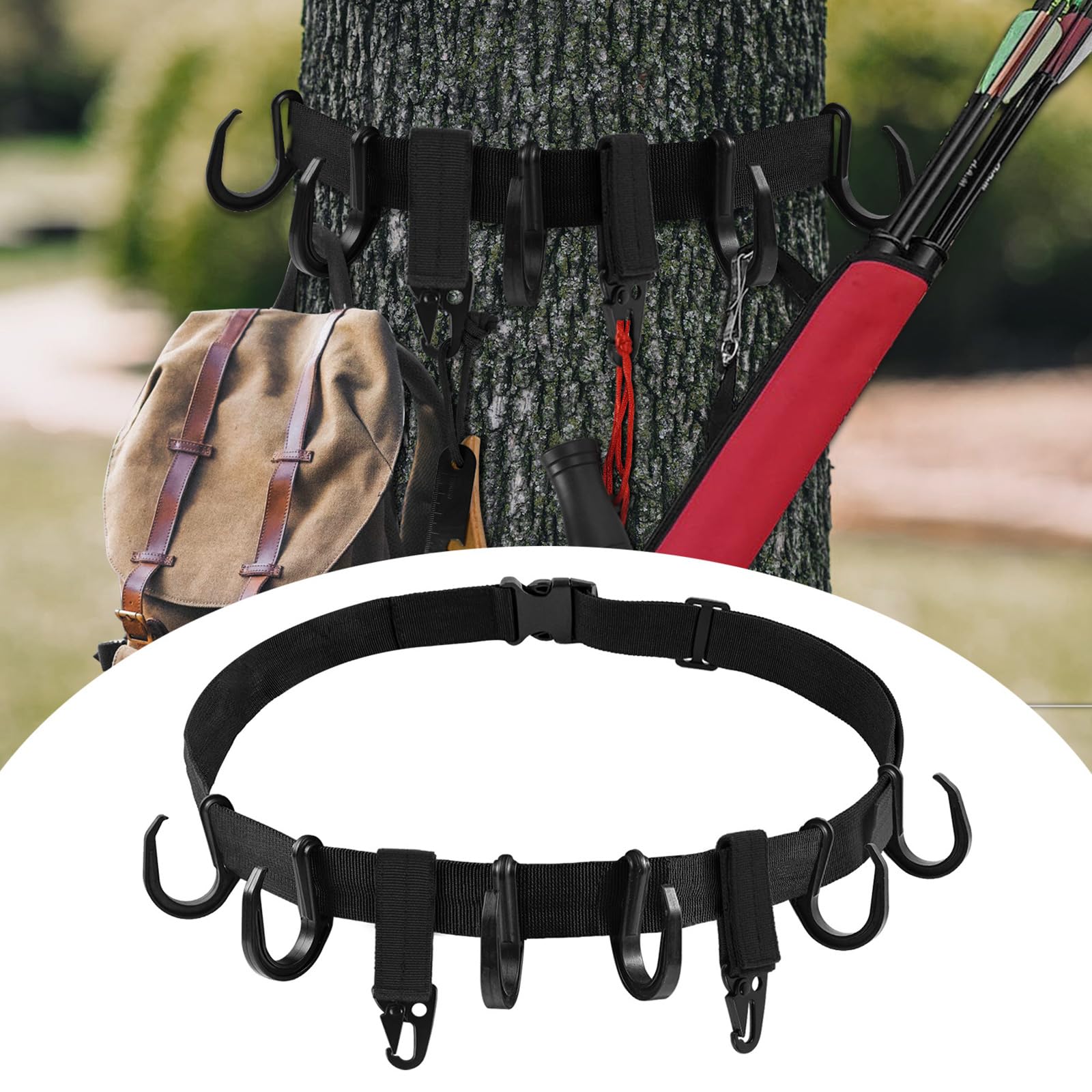Ganci per attrezzi da caccia Treestand, ganci multipli per attrezzatura sull'albero