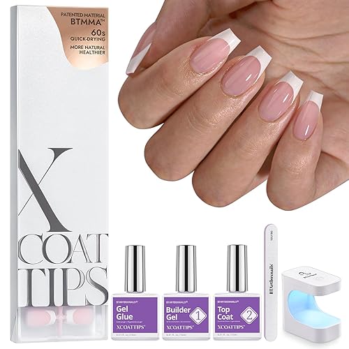Miniatura 26 de BTArtboxnails Gel Constructor de Puntas de Uñas - Gel Constructor de Larga Duración de 15ml con Lámpara de Uñas Portátil para XCOATTIPS Francés, Dúo