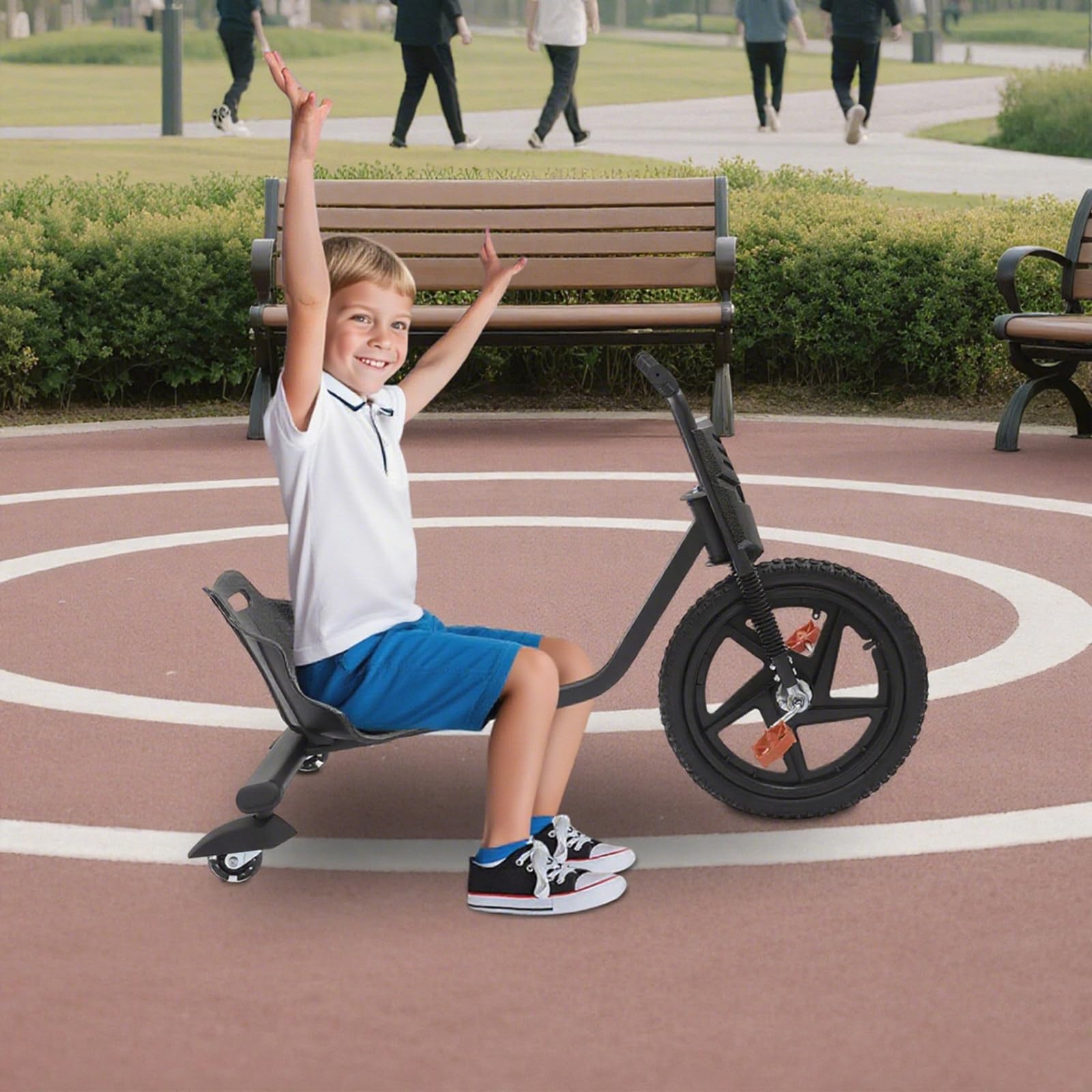 Drift Scooter, Monopattino per bambini con pedali, Drift Trike, portata 80 kg, ruota posteriore con luci, monopattino per bambini dai 6 anni in su